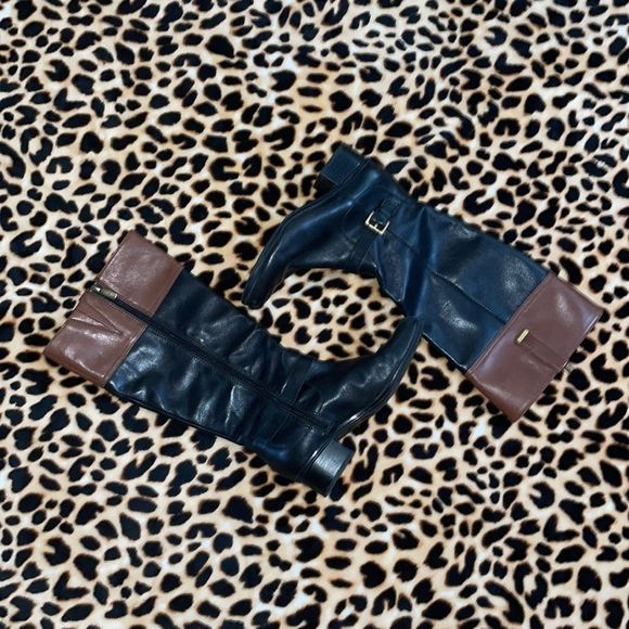 •BANDOLINO• brown/black boots with gold hardware in size 7.5 - Picture 2 of 12